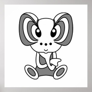 Kawaii leuke cartoon karakter posters