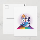 Kawaii LGBT Dier Eenhoorn Panda Kat Haai Regenboog Briefkaart (Voorkant / Achterkant)