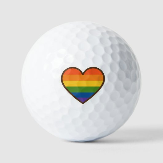 Kawaii LGBTQ+ Pride Heart Golfballen (Voorkant)