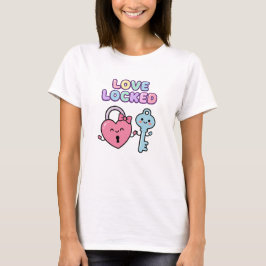 Kawaii Liefde Vergrendeld Cute Trouwen T-shirt