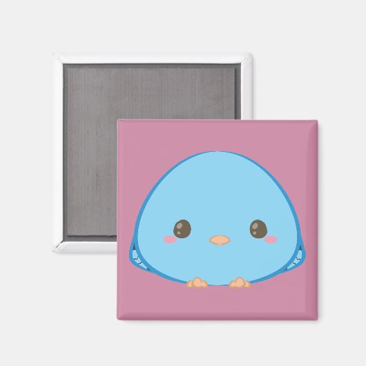 Kawaii Lineolated Parakeet Magnet Magneet (Voorkant / Achterkant)