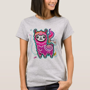Kawaii Llama Delight: Vlammend plezier T-shirt