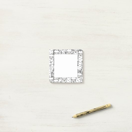 Kawaii Llama Pattern Post-it® Notes (Op bureau)
