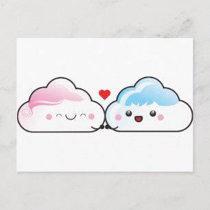 Kawaii Love Clouds Briefkaart