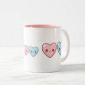 Kawaii Love Hearts Mok - Schattigee pastelbeker (Voorkant rechts)