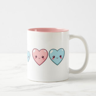 "Kawaii Love Hearts Mug - Cute Pastel Cup"