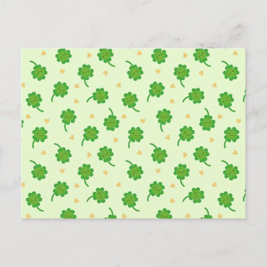 Kawaii Lucky Clover Briefkaart (Voorkant)