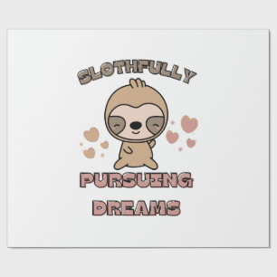 Kawaii Luiaard Dieren Puns Cadeaupapier