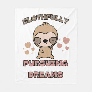 Kawaii Luiaard Dierenwoordspeling Fleece Deken