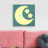 Kawaii Lune et les étoiles toile enveloppée (Insitu(Salon))