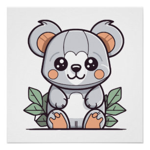 Kawaii Magische Koala Vector Maken Perfect Poster