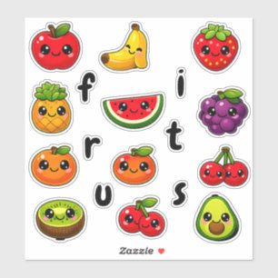 Kawaii Malse Fruit Educatieve Beloningsstickers vo Sticker