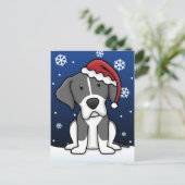 Kawaii Mantle Great Dane Christmas Carte postale (Debout devant)