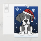 Kawaii Mantle Great Dane Christmas Carte postale (Devant / Derrière)