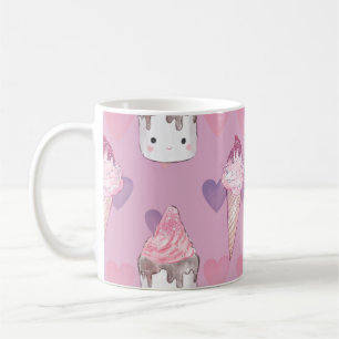 Kawaii Marshmallow & Ice Cream Patroon Koffiemok