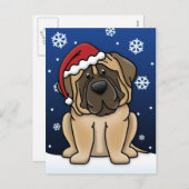 Kawaii Mastiff Christmas Feestdagenkaart (Voorkant / Achterkant)