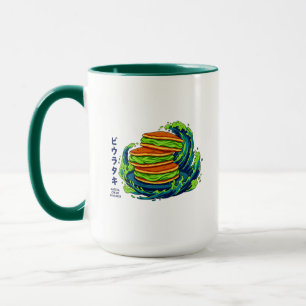 Kawaii Matcha Crème Pannenkoeken Oceaan Golf Kunst Mok