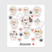 Kawaii Medical Dog Stickers (Feuille)