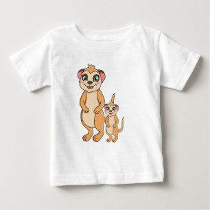 Kawaii Meerkat et son petit T-shirt bébé soeur