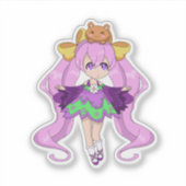 Kawaii meisje met Beer vriend Sticker (Voorkant)