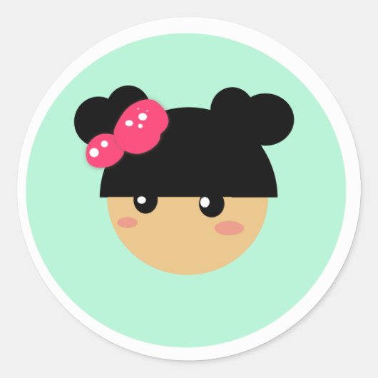 kawaii meisje sticker (Voorkant)