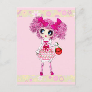Kawaii meisje verjaardag - gepersonaliseerd briefkaart