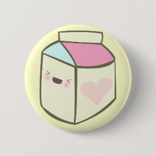 kawaii melkpak gelukkig gezicht schattige vriend ronde button 5,7 cm