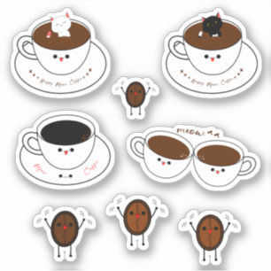 Kawaii Meow Coffee Vinyl Sticker
