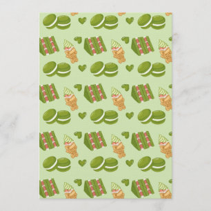 Kawaii met de hand getekende Matcha snoepjes naadl Kaart