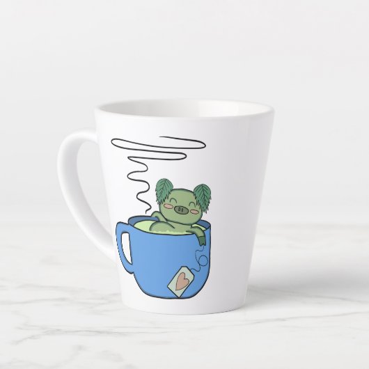 Kawaii Mint Pig Mok (Linkerhoek)