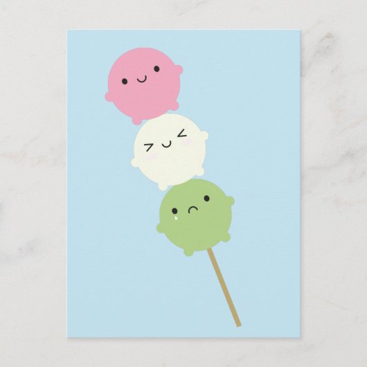 Kawaii Mochi Dango Briefkaart (Voorkant)