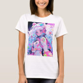 Kawaii Moe Pastel Space Astronaut Anime Meisje T-shirt (Voorkant)