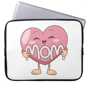 Kawaii Moeder Hart Knuffel Design Laptop Sleeve