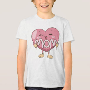 Kawaii Moeder Hart Knuffel Design Tri-Blend Shirt