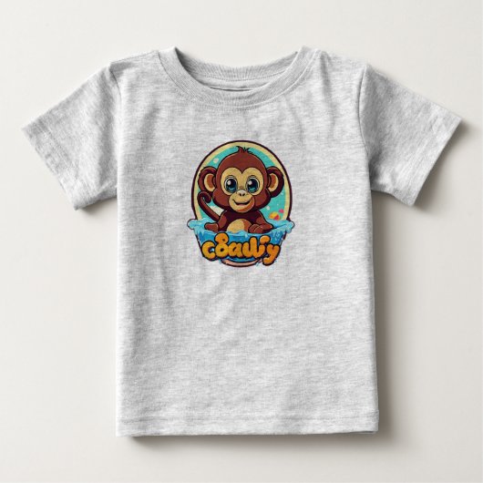 Kawaii Monkey Splash Retro Logo (Voorkant)