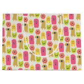 Kawaii Monster Birthday Gift Bag Large Groot Cadeauzakje (Voorkant)