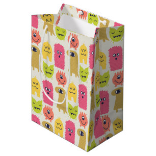 Kawaii Monster Birthday Gift Bag medium Medium Cadeauzakje