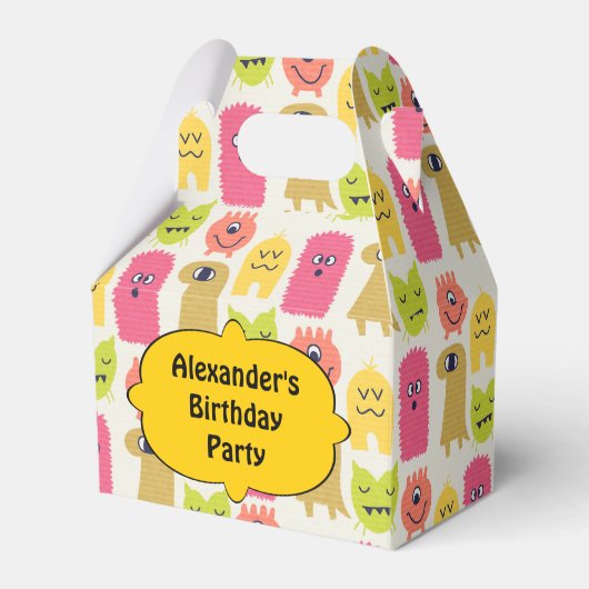 Kawaii Monster Birthday Party Favor Box Bedankdoosjes (Voorkant Zijde)