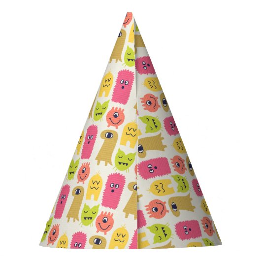 Kawaii Monster Birthday Party Pet Feesthoedjes (Achterkant)
