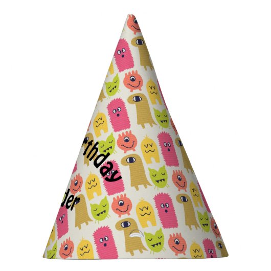 Kawaii Monster Birthday Party Pet Feesthoedjes (Rechts)