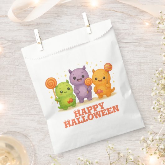 Kawaii Monsters & Lollipops Halloween Favoriete Ta Bedankzakje (Geknipt)