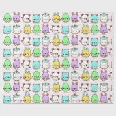 Kawaii Monsters Wrapping Paper Cadeaupapier (Vlak)