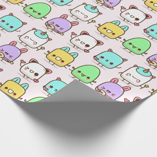 Kawaii Monsters Wrapping Paper Cadeaupapier (Hoek)