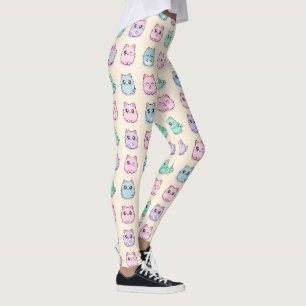 Kawaii Mooie Katten Pastel Esthetisch Patroon Leggings