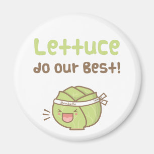Kawaii Mooie Sla Doe Ons Best Puns Humor Eten Magneet