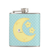 Kawaii Moon en Stars Flask Heupfles (Voorkant)