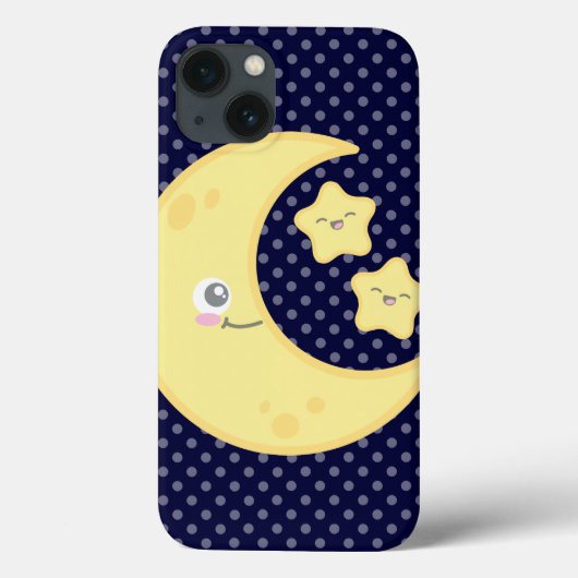 Kawaii Moon en Stars iPad Case (Achterkant)