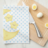 Kawaii Moon en Stars Kitchen Towel Theedoek (Quarter Fold)