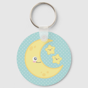 Kawaii Moon en Stars Sleutelhanger