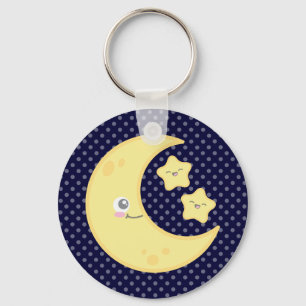Kawaii Moon en Stars Sleutelhanger